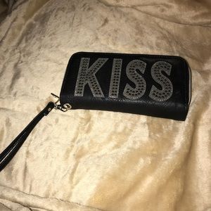 Studded KISS black bracelet